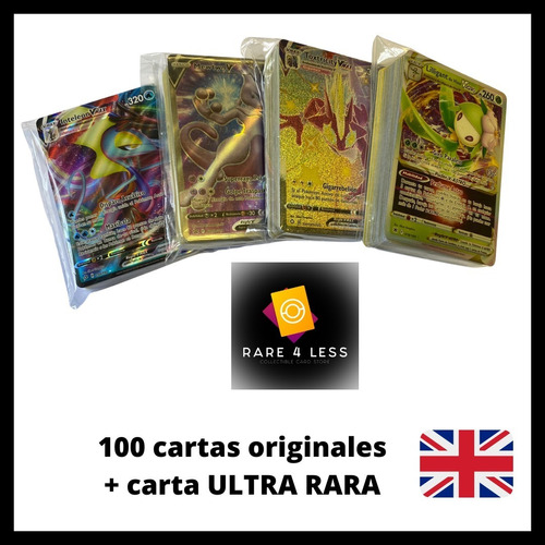 Lote Cartas Pokémon Original (100 Cartas) 1 Carta Ultra Rara