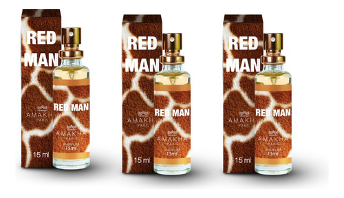 Kit 3 Perfumes Red Man 15ml Amakha Paris 