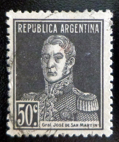 Argentina, Sello Gj 573 50c Punto 13 1-2 12 1-2 Usado L8874