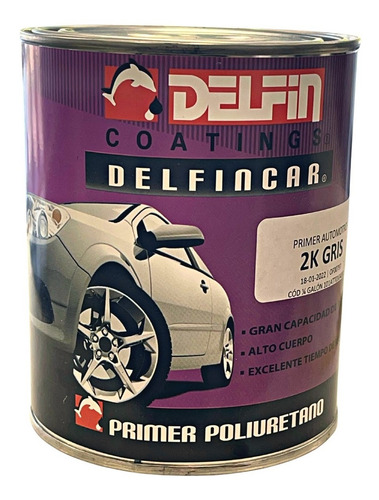 Primer Poliuretano Automotriz 2k Gris 900ml Delfin