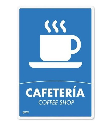 Señal Cartel Caféteria 22 X 15 Cm Poliestireno !!!!!!!!!
