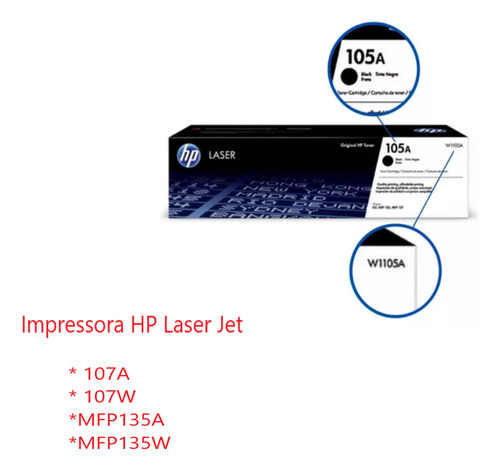 Toner Para Hp 1105a W1105 105a 107a Mfp 135w 135a 137fn M135 Preto