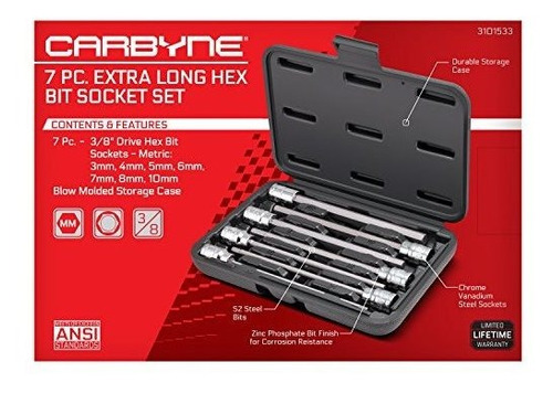 Herramienta Carbyne Juego 7 Punta Hexagonale Tra Larga