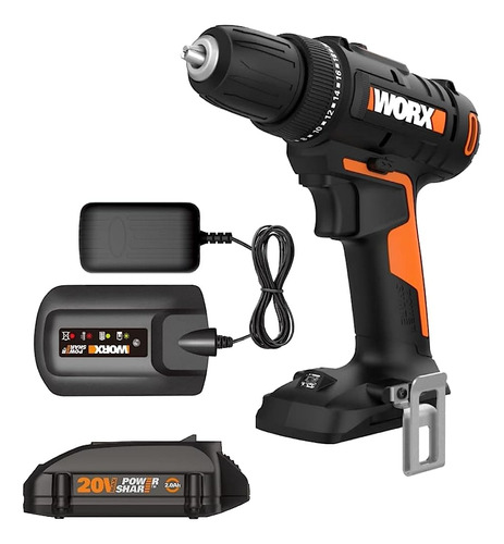 Worx 20v 3/8  Taladro/driver Power Share - Wx100l (batería Y