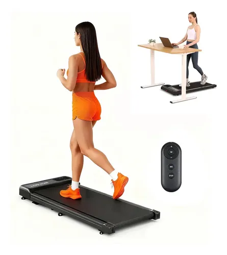 Esteira Elétrica Ergométrica Caminhada Portatil Com App Cor Preto...