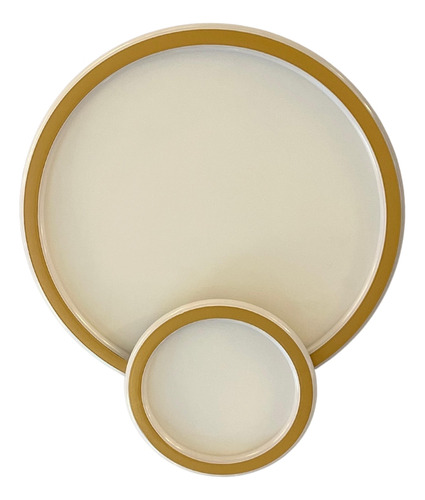 Plafon Led Circular 50cm 48w Branco Luz Quente Estrutura Dourado