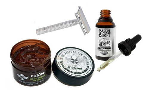 Gel De Afeitar + Aceite De Barba + Maquina De Afeitado 