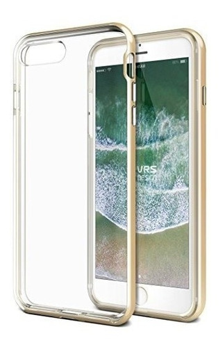 Funda Para iPhone 8 Plus Tpu Dorado Diseño Cristal Clear Tpu