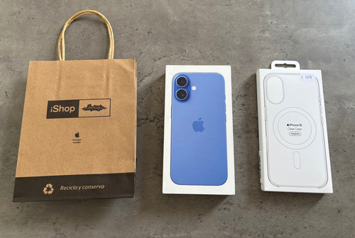 Iphone 16 (128 Gb) - Ultramarino + Funda Magsafe Original Azul (Usado)
