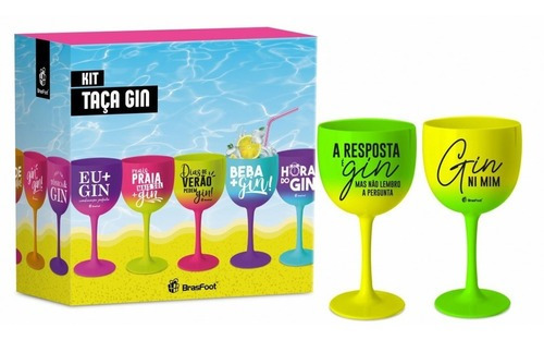 Taça Para Bebida Gin Drinks 580ml Frases Divertidas Brasfoot