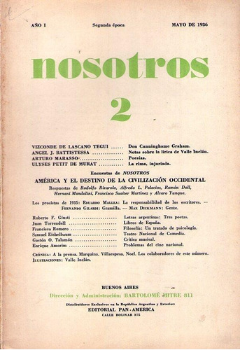 Nosotros * No. 2 * Segunda Época * Año I * Julio De 1936