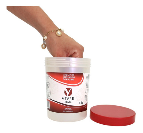Imagem 4 de 6 de Creme Massagem Neutro Corporal Pote 1kg Profissional Full