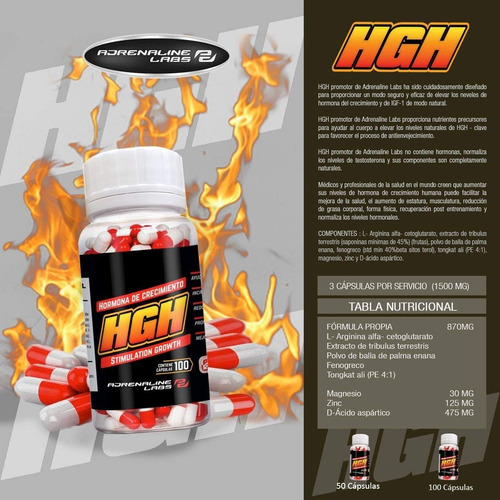 Hgh De Adrnaline Labs 100 Caps Prohormonal En Activationperu