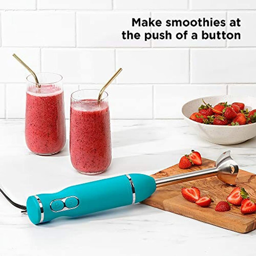 Batidora De Mano De Acero Inoxidable Marca Chefman Azul