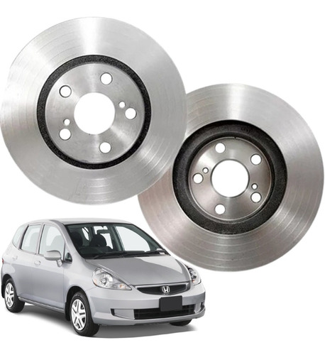 Par Disco De Freio Dianteiro Ventilado Honda Fit 1.5 1.4 16v