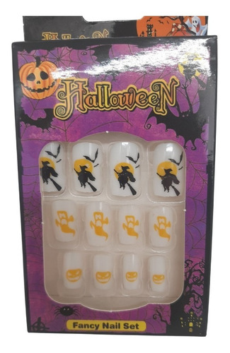 Uñas Postizas Halloween Con Dubijo