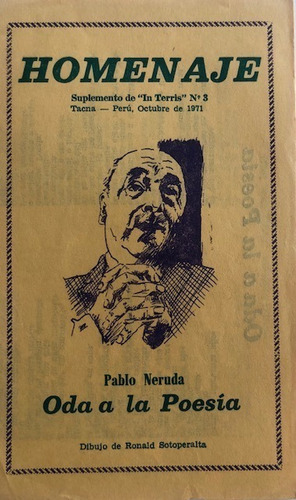 Neruda Oda A La Poesía In Terris 1971 Tacna Muy Raro Belli