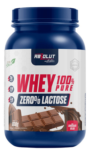 Absolut Nutrition Whey Protein 100% Pure Zero Lactose 900g Sabor Chocolate 900 g
