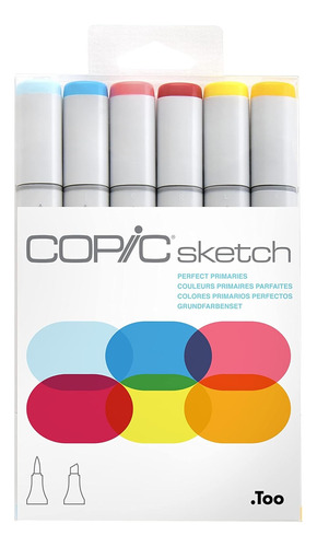 Copic Sketch Marcadores Colores Primarios Perfectos 6 Pzs 