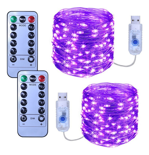 2pcs Luces De Cadena De Hadas Usb 100led 33ft  8mcon Control