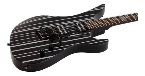 Imagen 3 de 6 de Guitarra eléctrica Schecter Synyster Standard de caoba gloss black with silver pin stripes brillante con diapasón de ébano