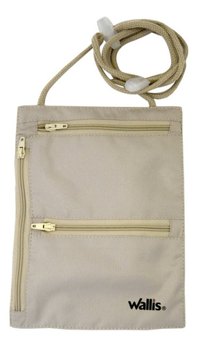 Cartera Seguridad Wallis P/ Colgar Cordón Ajustable Beige