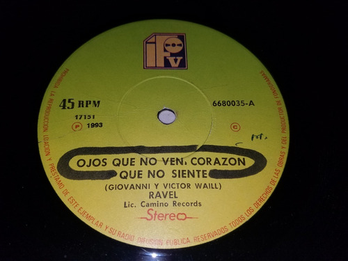 Lp Single Giovanni Y Victor Waill Ojos Que No Ven Salsa