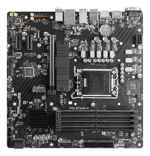 Tarjeta Madre Msi Pro B760m-p Lga1700 4x Ddr5 2x M.2 Usb-c