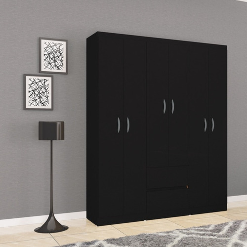 Imagen 2 de 3 de Closet Panamá Seis Puertas De 182 Cm * 153 Cm Castaño
