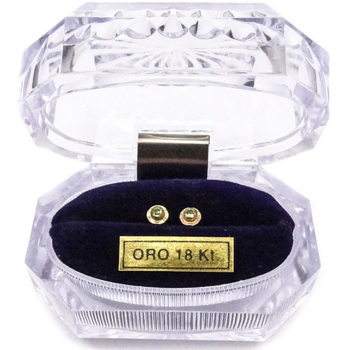 Imagen 4 de 9 de Aritos Abridores Oro 18k. Piedra Cubick Engarzada Garantía