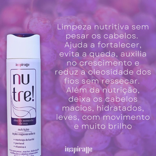 Kit Trio Semente Uva Shampoo Condicionador Máscara Inspirale