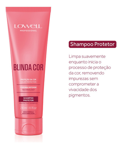 Shampoo Lowell Blinda Cor Protetor Prolonga A Cor