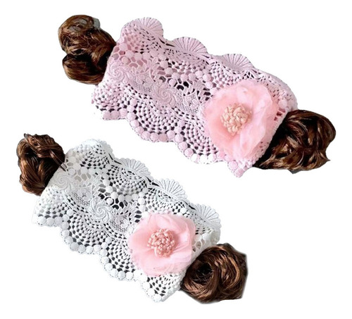 (paquete) Diadema Creativa Para Bebé Niña, Flequillo, Peluca
