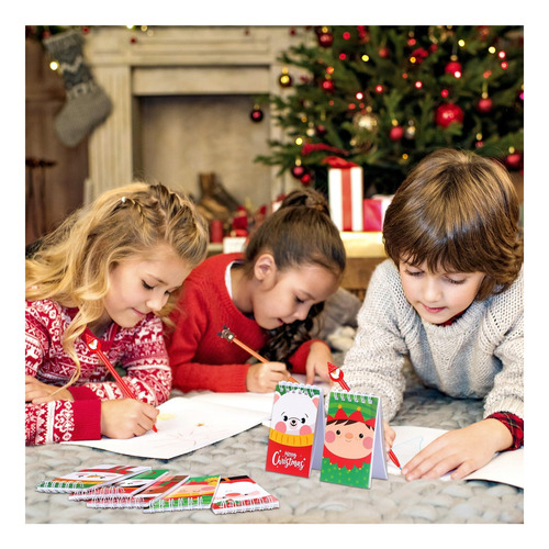 Jetec 48 Pcs Notas De Navidad De Navidad Set Mini Spiral Fun