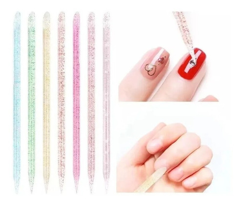 10 Palito Naranjo Acrilico Repujador Cutícula Manicura Uñas