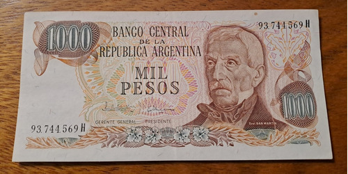 Bottero N 2459 Billete 1000 Pesos Sin Ley. Excelente 