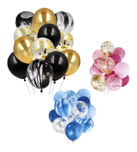 Set Globo Combi Ágata Confetti X 12 Cotillón Activarte