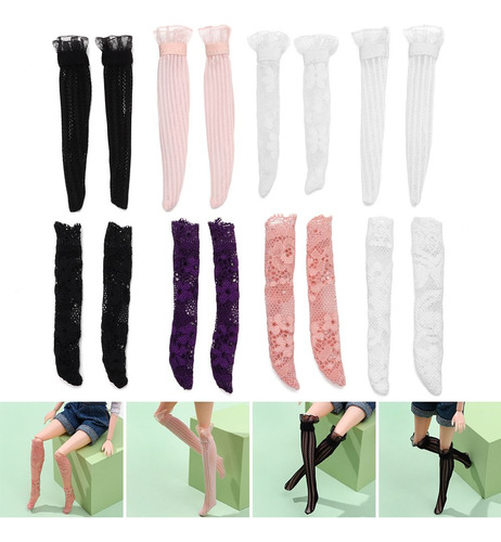 Medias De Muñeca 1/6, Calcetines De Encaje, Ropa Y Accesorio