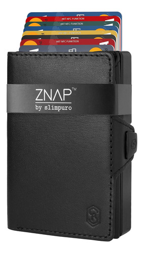 Cartera Slimpuro, Para 12 Tarjetas, Bloqueo Rfid, Negra