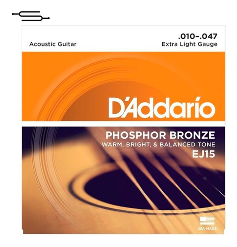 Cuerdas Guitarra Acustica 010 Daddario Phosphor Bronze Ej15