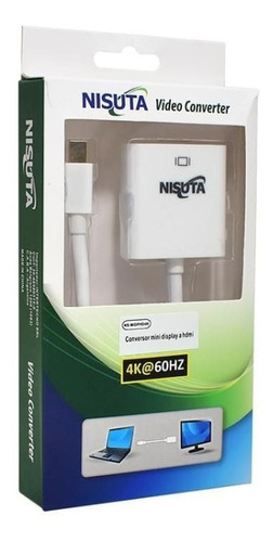 Adaptador Conversor Mini Displayport A Hdmi 4k@60hz Nisuta