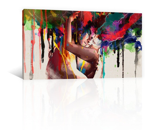 Cuadro Decorativo Canvas Pintura Impresa Abrazo Abstracto
