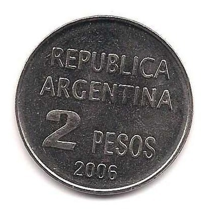 Moneda Argentina Derechos Humanos 2 Pesos Año 2006