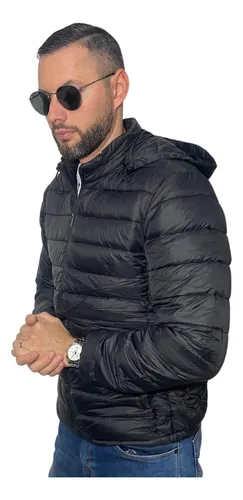 Campera Inflable Hombre Abrigada Con Capucha Desmontable