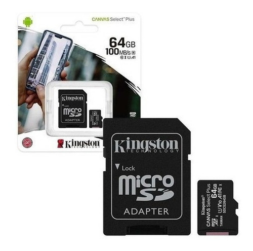Imagen 3 de 3 de Memoria Micro Sd 64 Gb Kingston Clase 10 Original