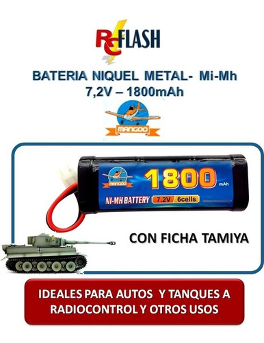 Batería Ni-mh De 7.2v 1800mah Auto Rc Tanques Radio Control