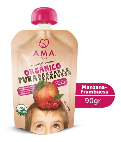 Ama Time Pure Manzana Frambuesa Organico 90 G