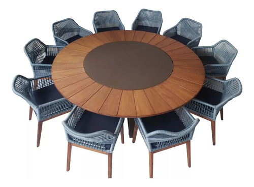 Mesa 12 Lugares Com Cadeiras Corda Nautica.
