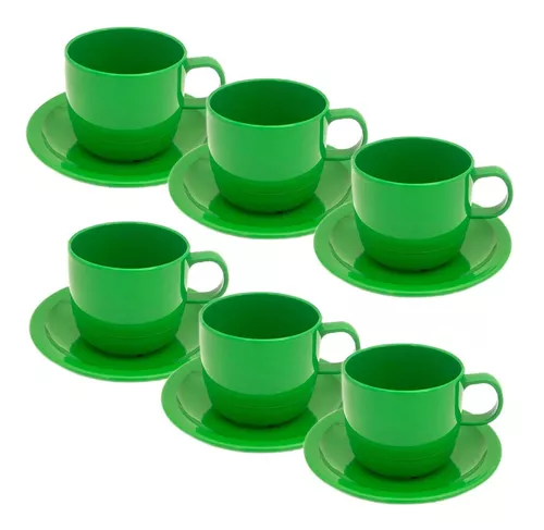Set 6 tazas café verde agua - Tienda A-Tipica