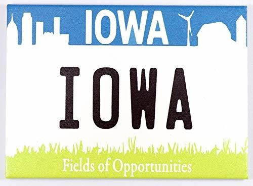 Iowa - Imán De Recuerdo De Coleccionista De Nevera Con Placa